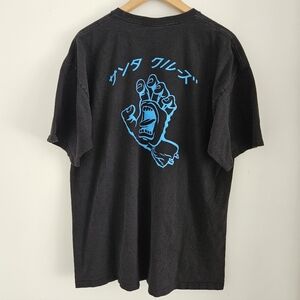 Santa Cruz Screaming Hand Japanese Graphic T-Shirt Black XL Skateboarding